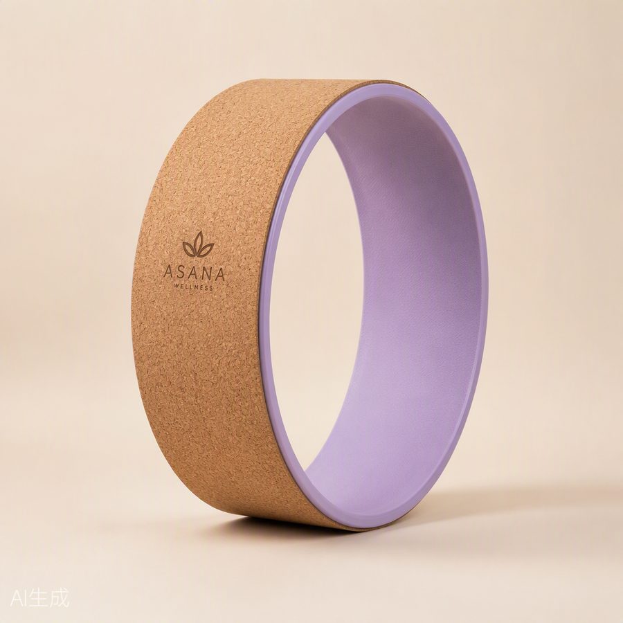 Cork yoga wheel with lavender padding